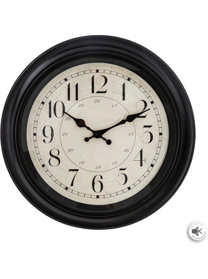 Horloge murale vintage à moulures ILAN Noir - Kiabi