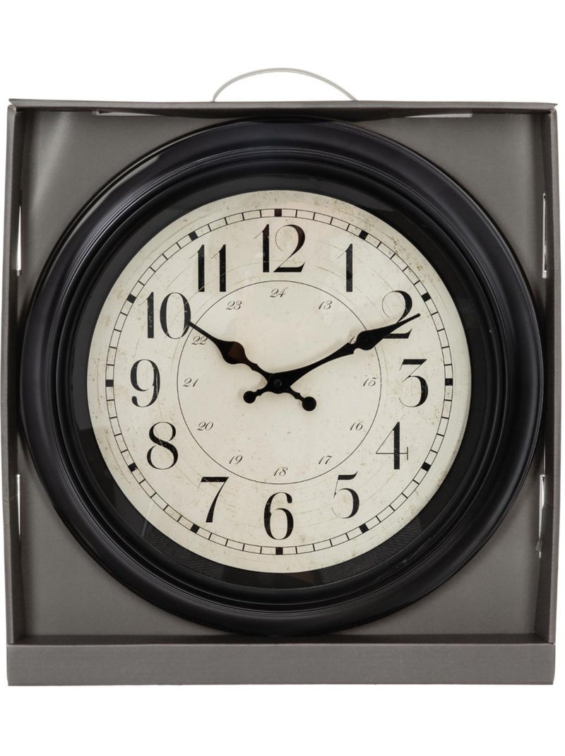 Horloge murale vintage à moulures ILAN Noir - Kiabi