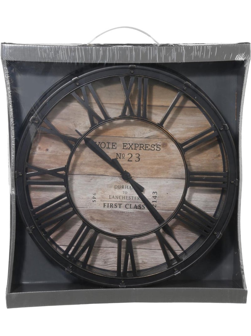 Horloge murale vintage avec chiffres romains ezio Marron - Kiabi