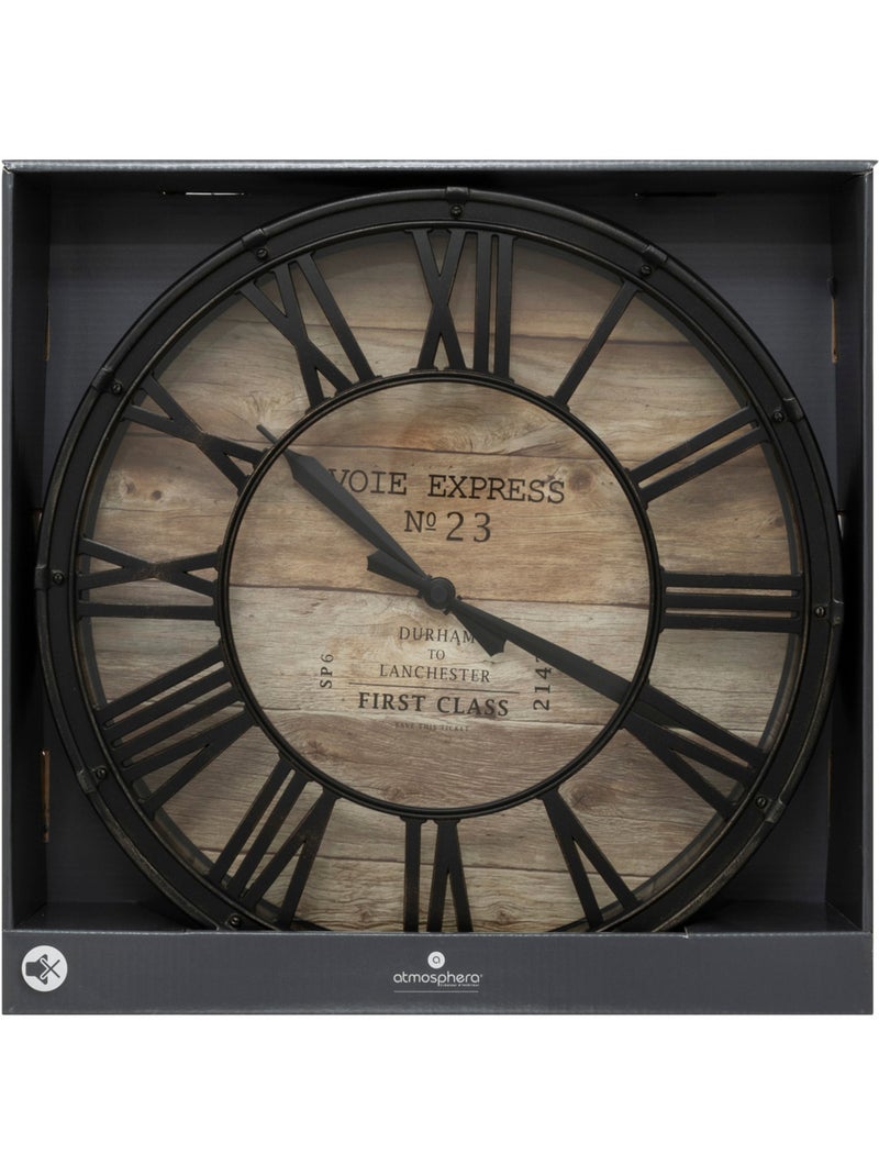 Horloge murale vintage avec chiffres romains ezio Marron - Kiabi