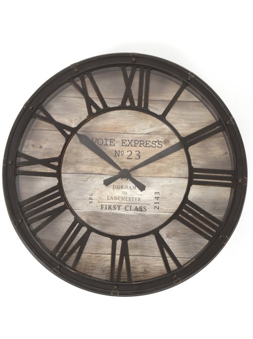 Horloge murale vintage avec inscription EZIO - Kiabi