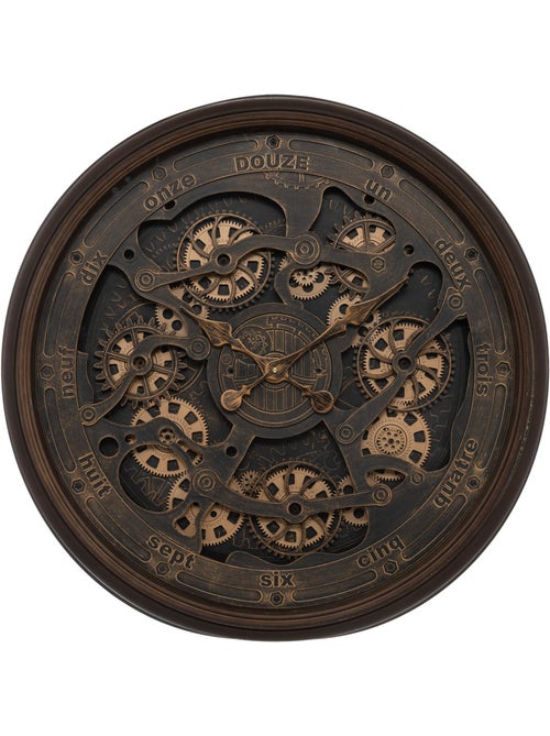 Horloge murale vintage mécanisme rouages apparents ALBAN - Kiabi