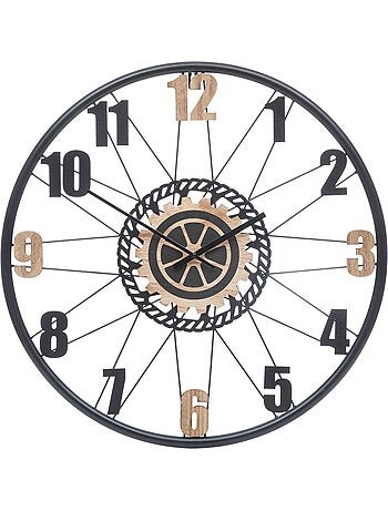 Horloge murale vintage métal mécanismes apparents MOHAN