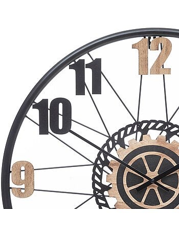 Horloge murale vintage métal mécanismes apparents MOHAN