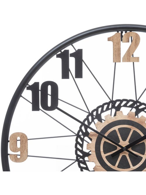 Horloge murale vintage métal mécanismes apparents MOHAN - Kiabi