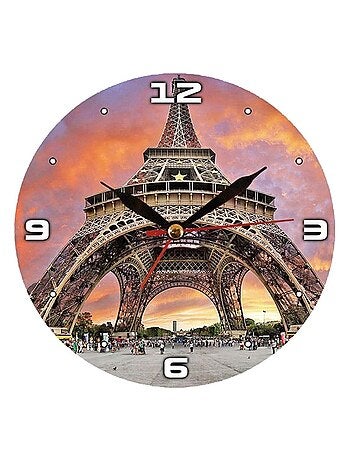 Horloge Paris Tour Eiffel en verre