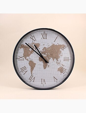 Horloge planisphère vitrée 50cm