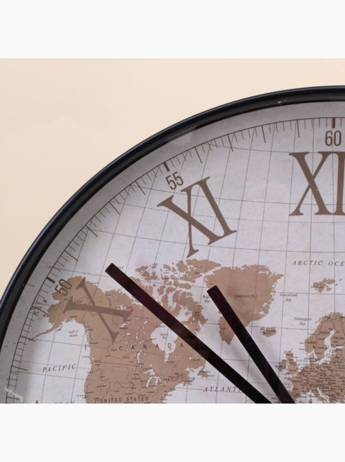 Horloge planisphère vitrée  50cm - Kiabi