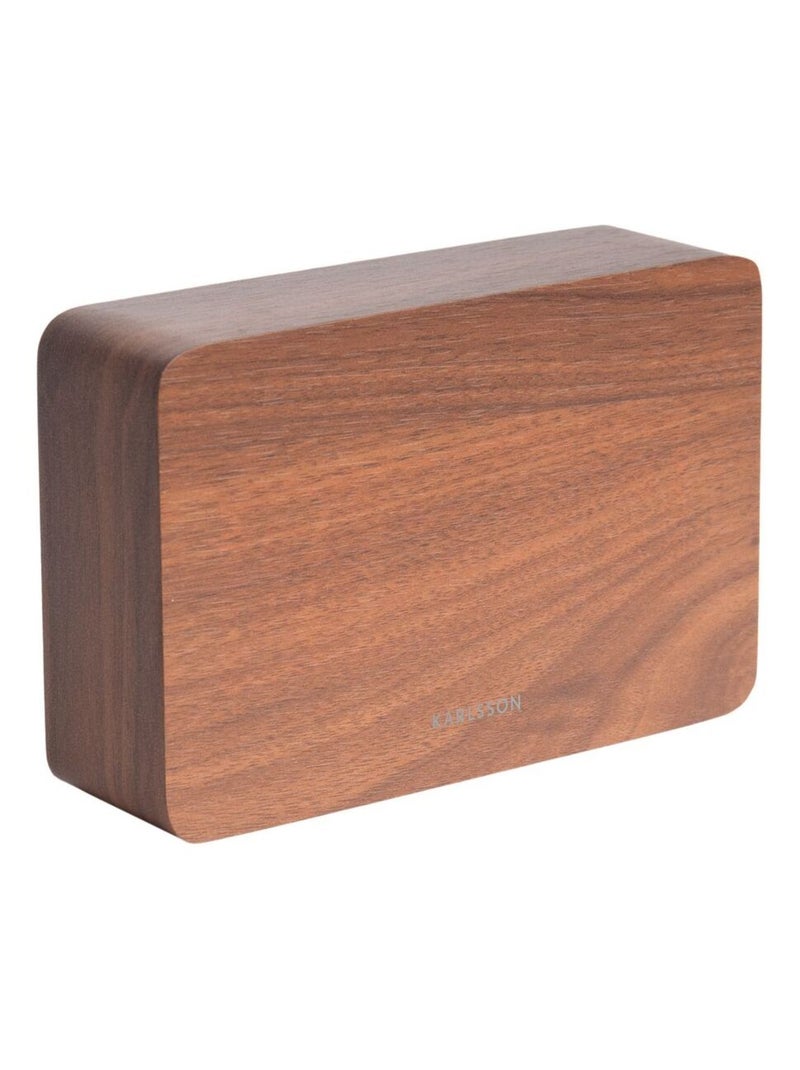 Horloge réveil en bois Square - H. 10 cm Marron - Kiabi