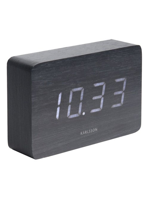 Horloge réveil en bois Square - H. 10 cm - Kiabi