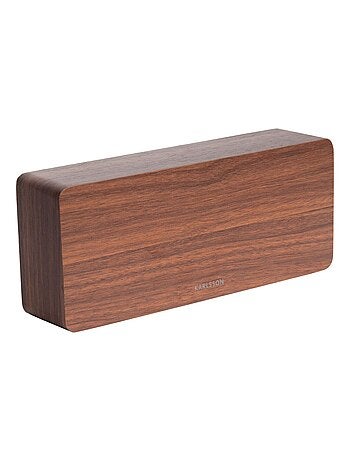 Horloge réveil en bois Square - H. 9 cm