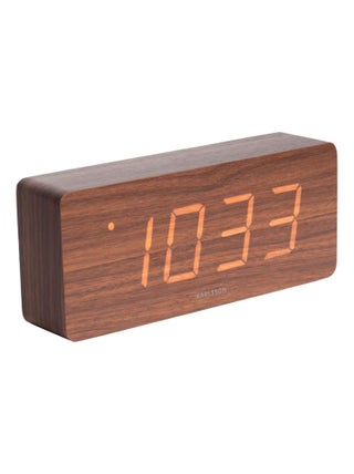 Horloge réveil en bois Square - H. 9 cm