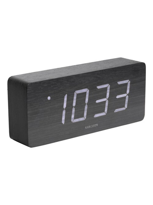 Horloge réveil en bois Square - H. 9 cm - Kiabi