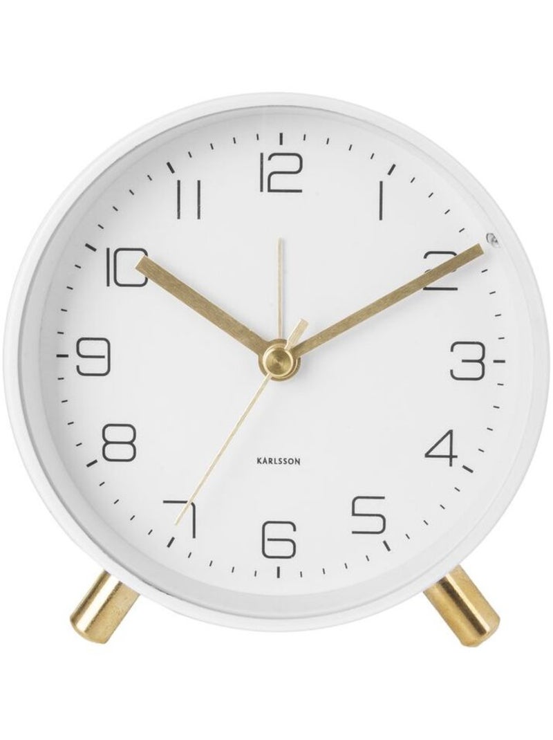 Horloge réveil en métal Lofty - Diam. 11 cm Blanc - Kiabi