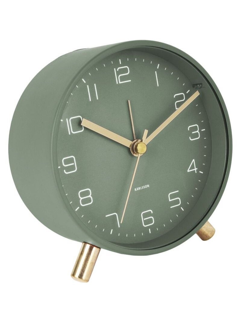 Horloge réveil en métal Lofty - Diam. 11 cm Vert - Kiabi