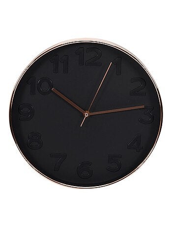 Horloge Ronde 30.5 cm noire cuivrée