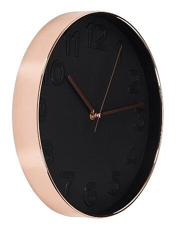 Horloge Ronde 30.5 cm noire cuivrée