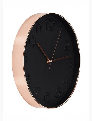 Horloge Ronde 30.5 cm noire cuivrée