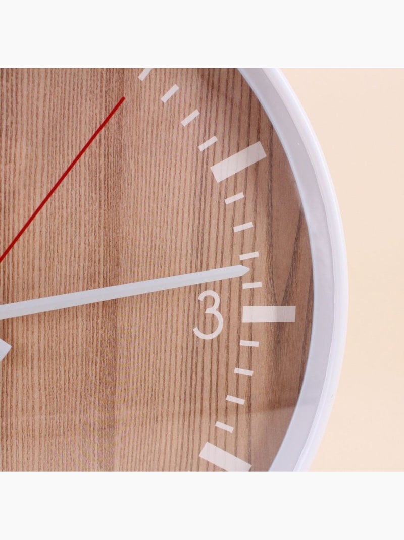 Horloge ronde en bois 40cm Beige - Kiabi