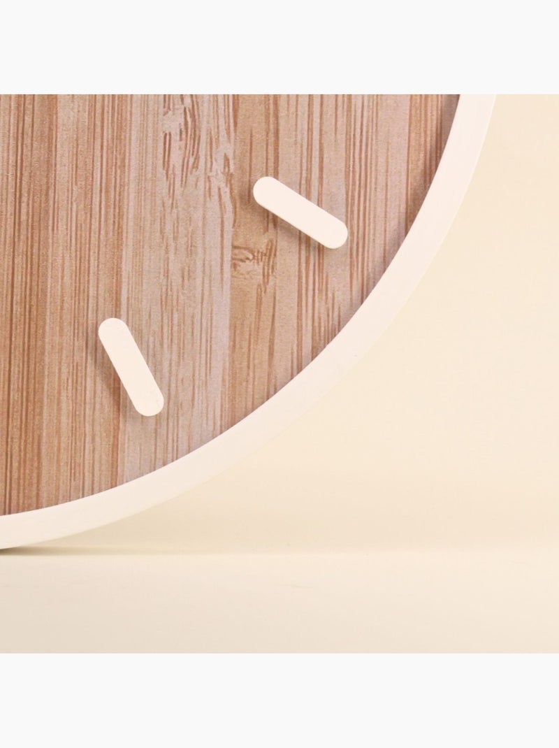 Horloge ronde en bois 50cm Beige - Kiabi
