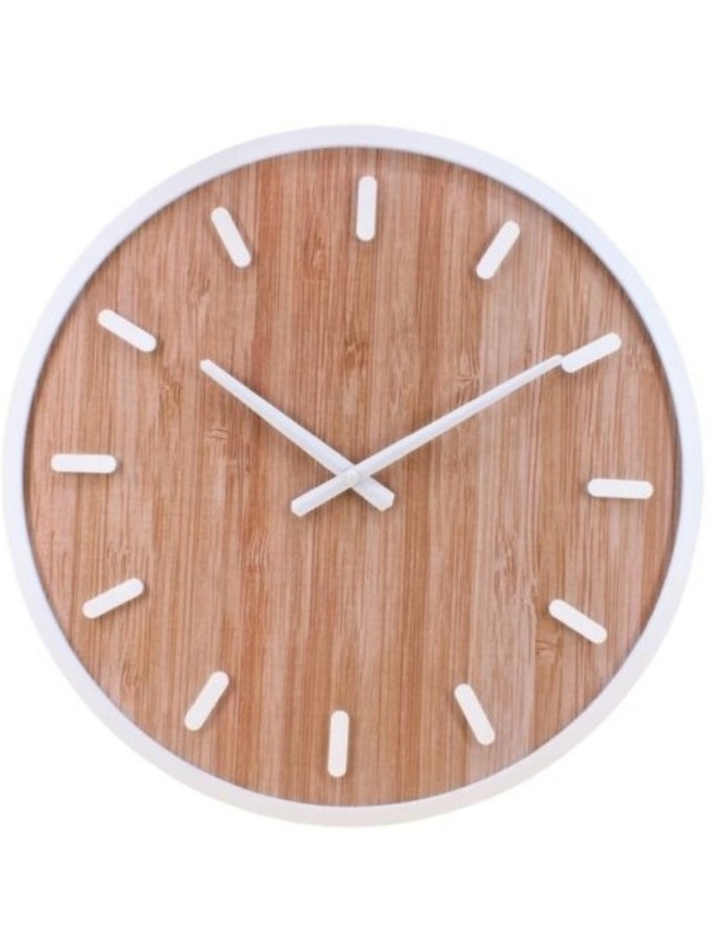 Horloge ronde en bois 50cm Beige - Kiabi