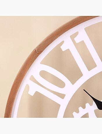 Horloge ronde en métal blanc 50cm