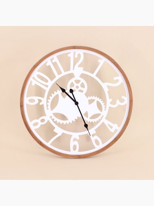 Horloge ronde en métal blanc 50cm - Kiabi