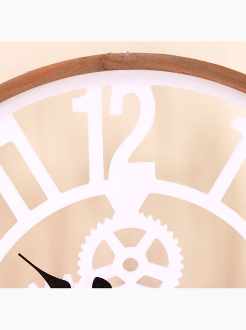 Horloge ronde en métal blanc 50cm - Kiabi