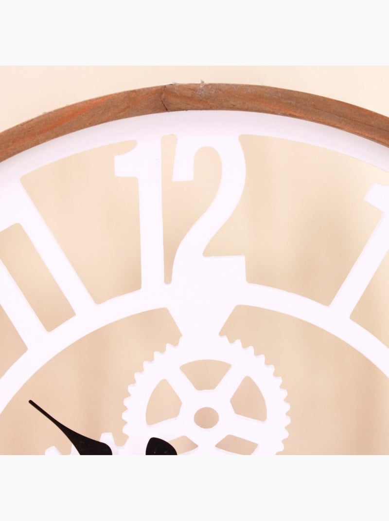 Horloge ronde en métal blanc 50cm Blanc - Kiabi
