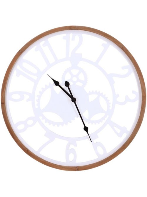 Horloge ronde en métal blanc 50cm - Kiabi