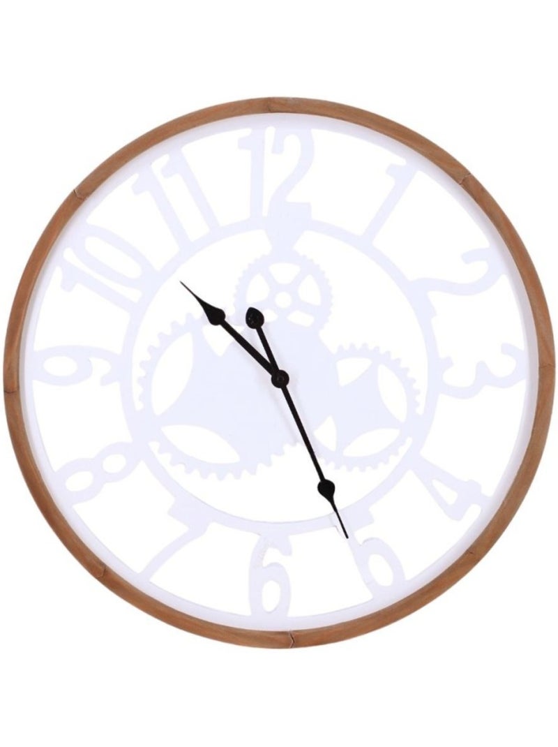 Horloge ronde en métal blanc 50cm Blanc - Kiabi