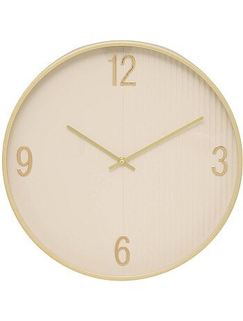 Horloge ronde épurée à touches métal amber