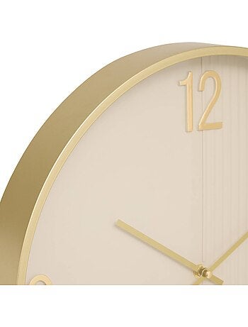 Horloge ronde épurée à touches métal amber