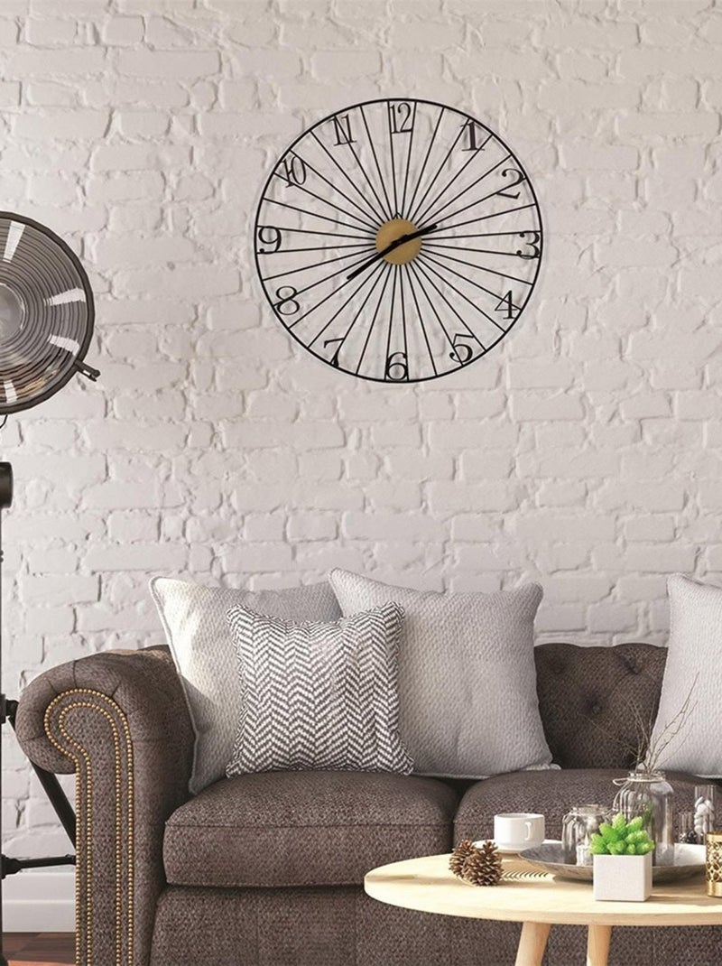 Horloge ronde filaire D50 Noir - Kiabi