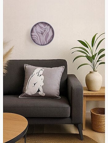 Horloge ronde, fond motif animalier - AFIBEL
