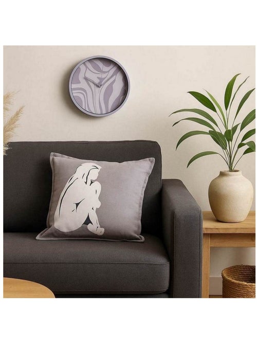 Horloge ronde, fond motif animalier - Kiabi
