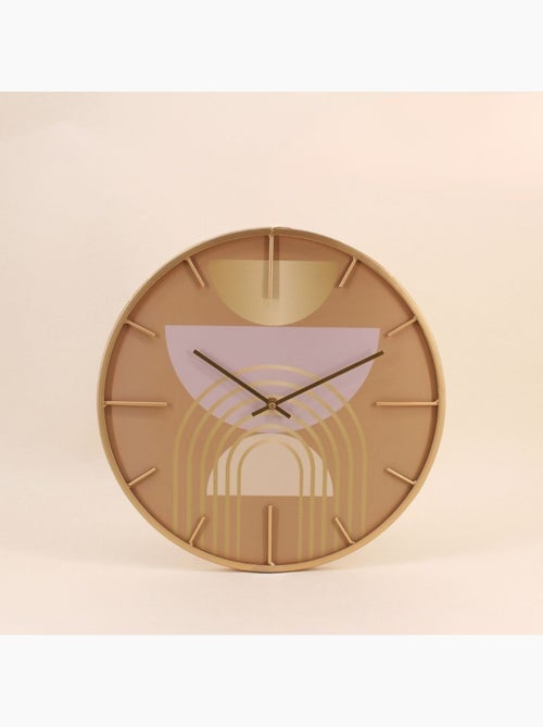 Horloge ronde métal doré motifs arches 40cm - Kiabi