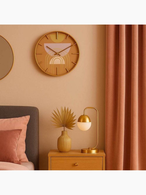 Horloge ronde métal doré motifs arches 40cm - Kiabi