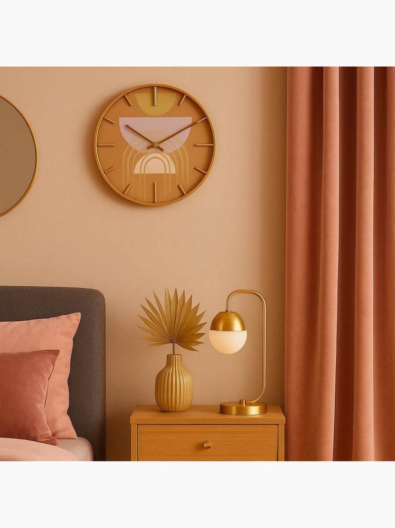 Horloge ronde métal doré motifs arches 40cm Doré - Kiabi