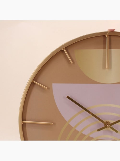 Horloge ronde métal doré motifs arches 40cm - Kiabi