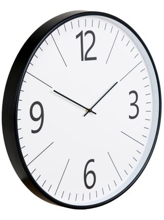 Horloge ronde murale en plastique noir et blanc Ø - House Nordic