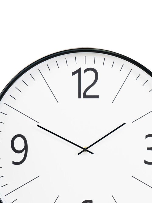 Horloge ronde murale en plastique noir et blanc Ø - House Nordic - Kiabi