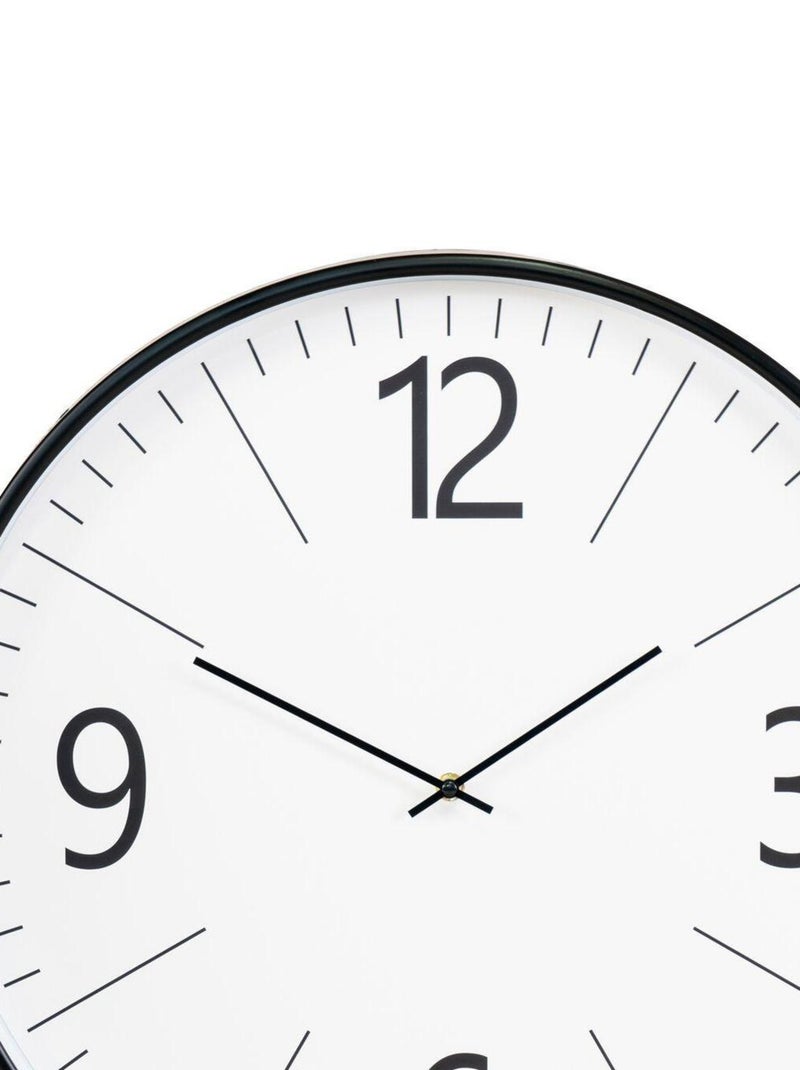 Horloge ronde murale en plastique noir et blanc Ø - House Nordic Blanc - Kiabi