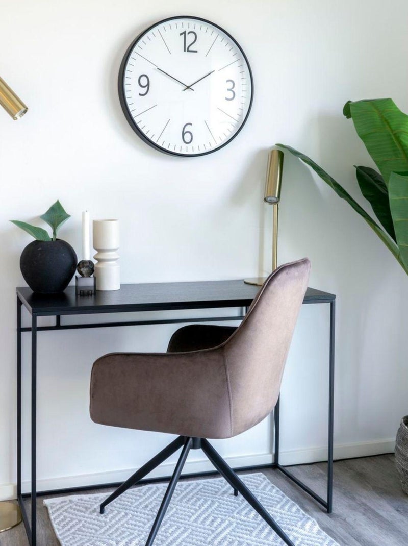 Horloge ronde murale en plastique noir et blanc Ø - House Nordic Blanc - Kiabi