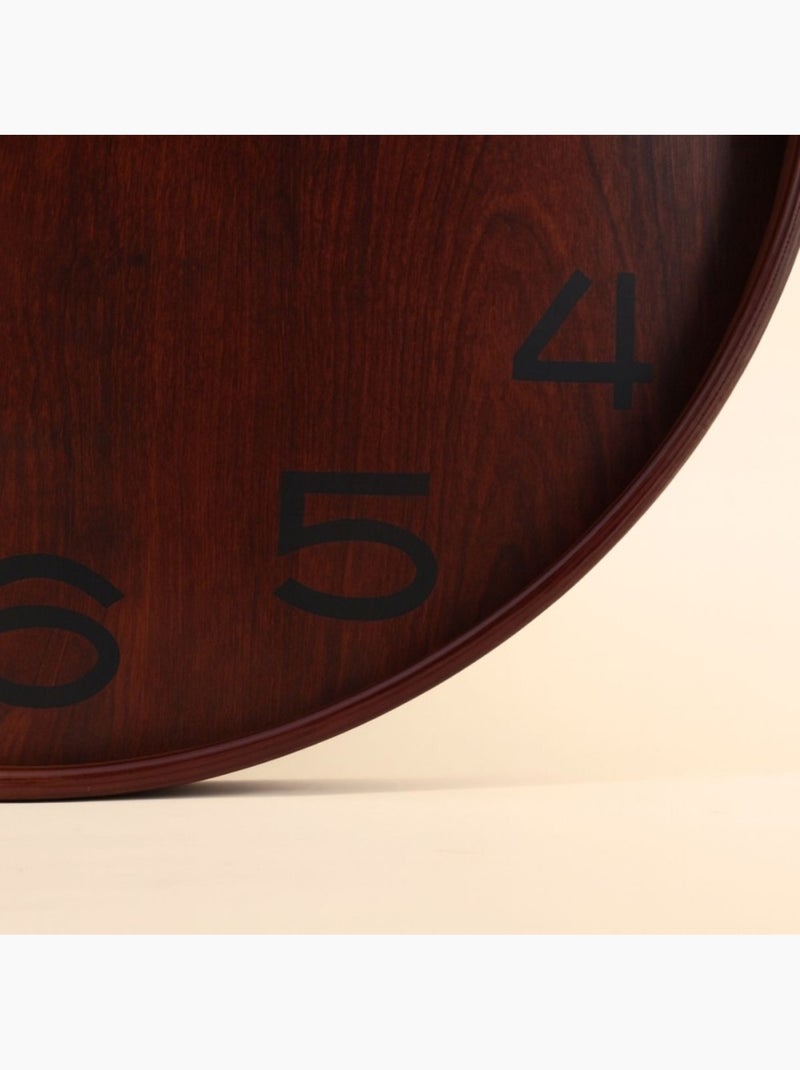 Horloge ronde vitrée en bois foncé 55cm Marron - Kiabi