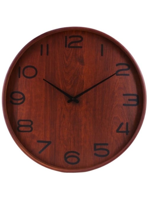 Horloge ronde vitrée en bois foncé 55cm - Kiabi Horloge ronde vitrée en bois foncé 55cm - Kiabi