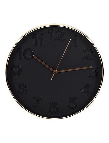 Horloge silencieuse ronde à bordure cuivrée