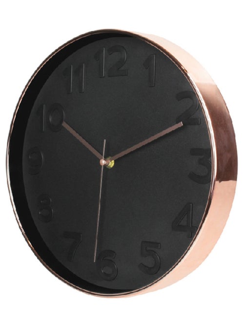 Horloge silencieuse ronde à bordure cuivrée - Kiabi Horloge silencieuse ronde à bordure cuivrée - Kiabi