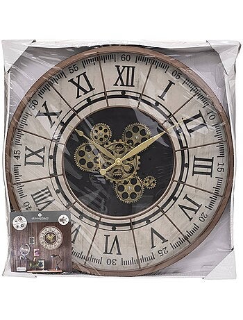 Horloge style industriel rouages mobiles STELLA
