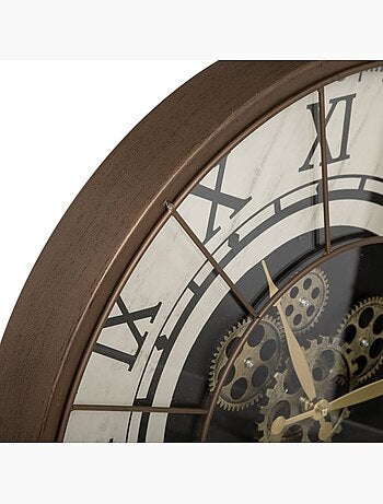 Horloge style industriel rouages mobiles STELLA